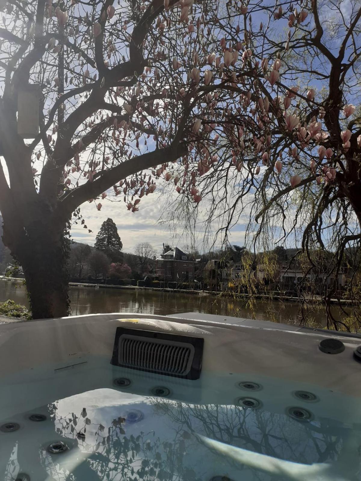 Pieds Dans L'Eau Private Wellness Bordure De Meuse Lustin Exterior foto